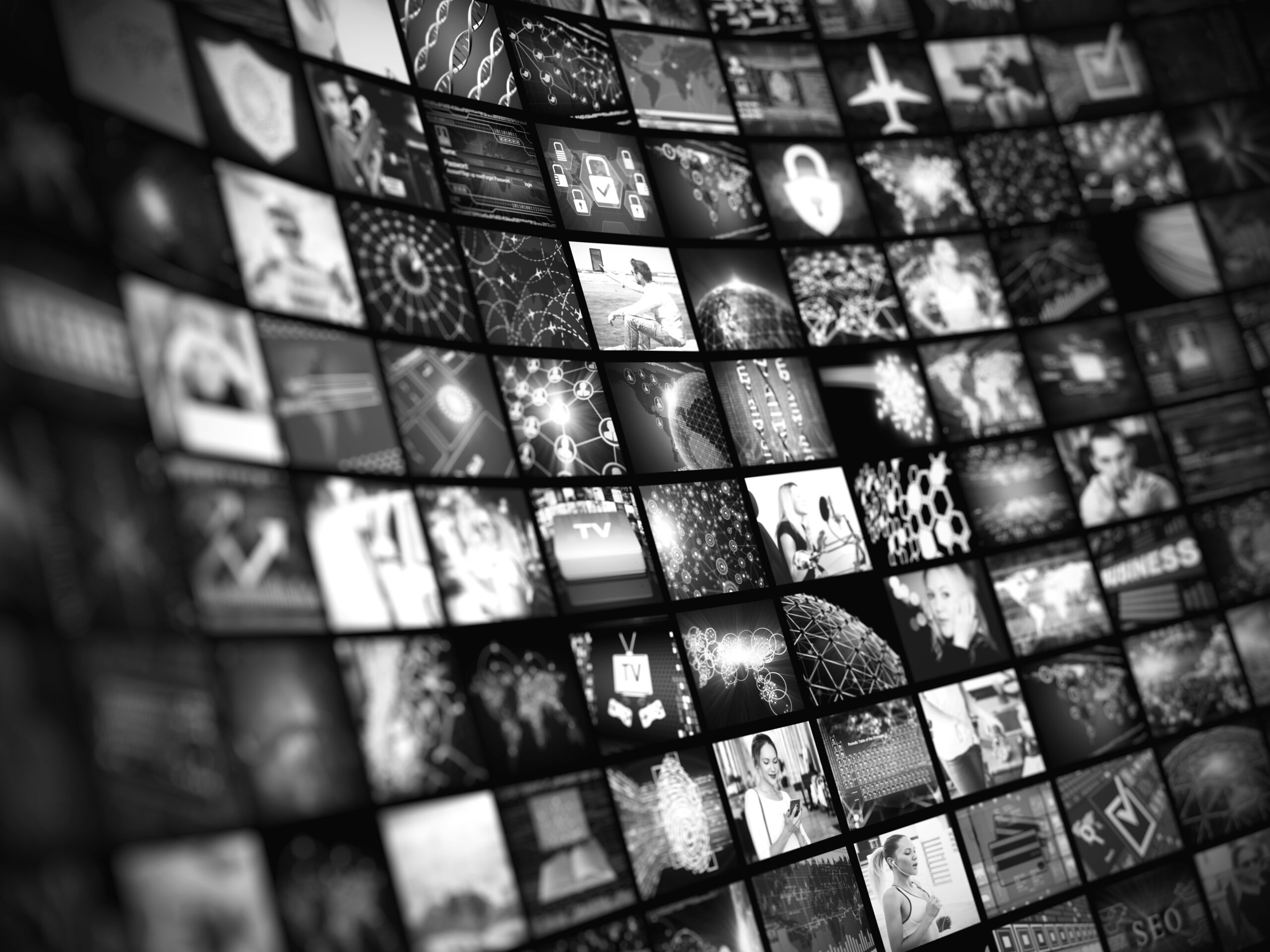 Abstract image of multiple screens