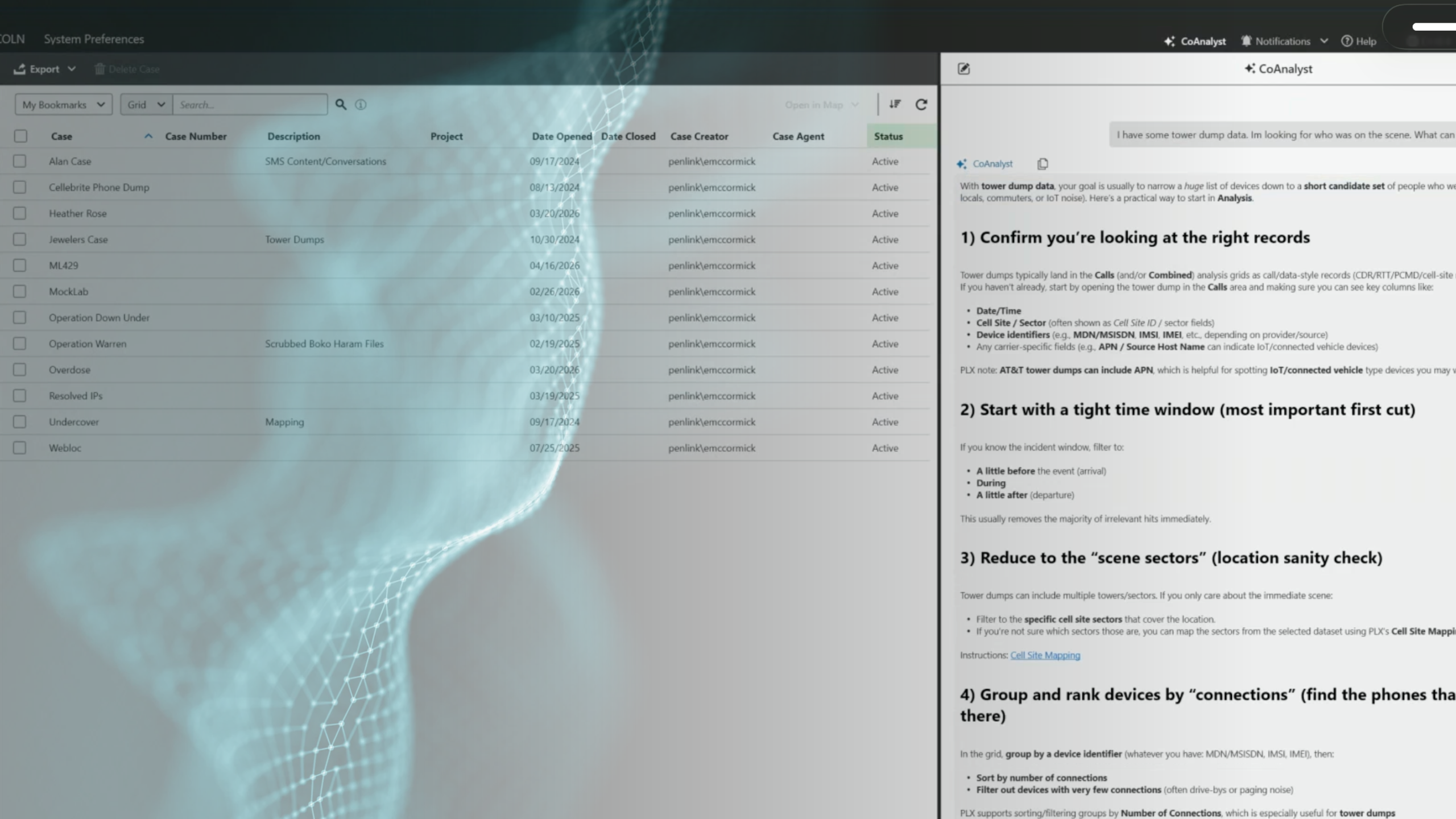 CoAnalyst for PLX: Turning Digital Evidence into Decisive Action