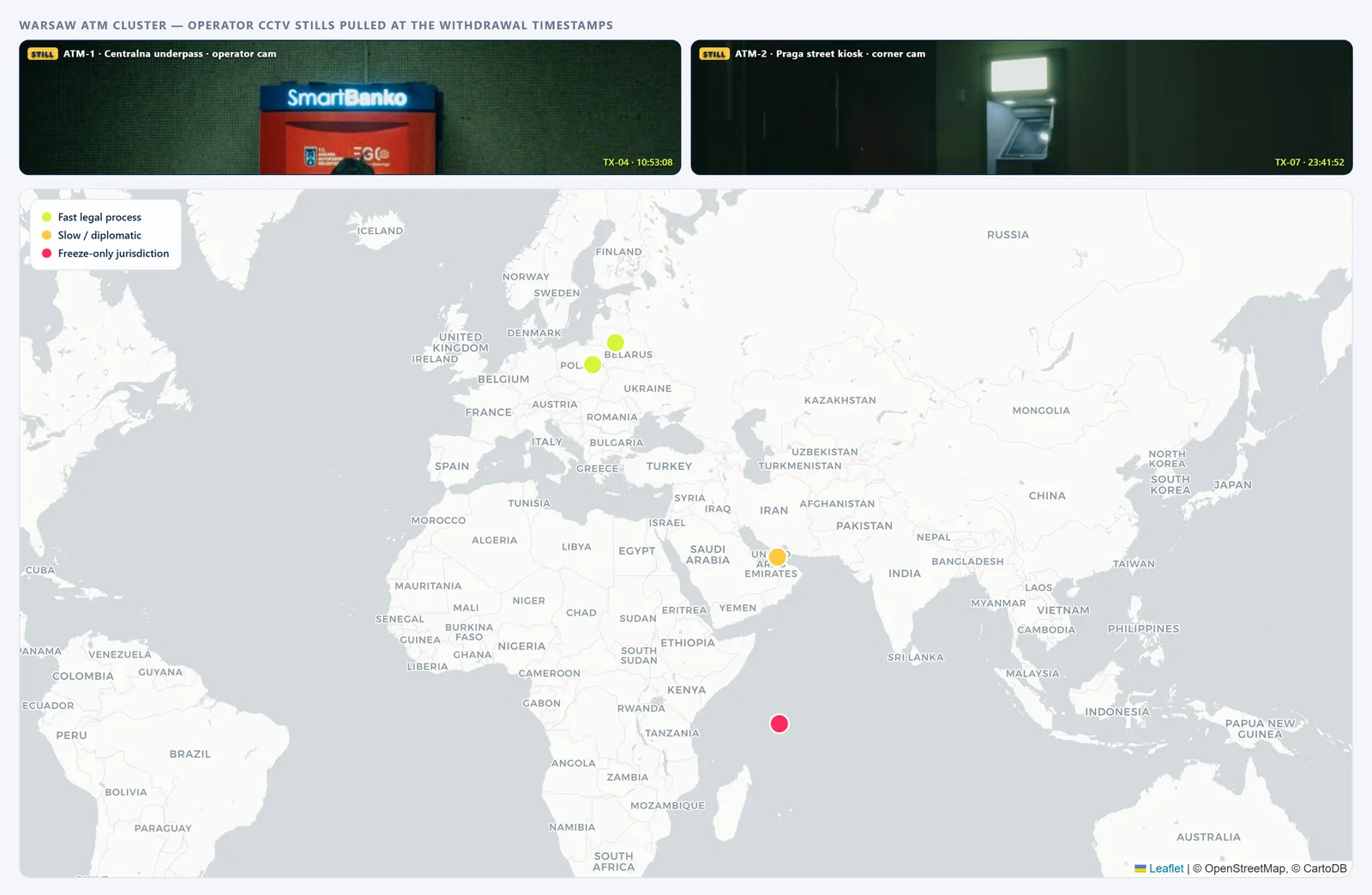 Chain Analysis Board — Cash-out Map